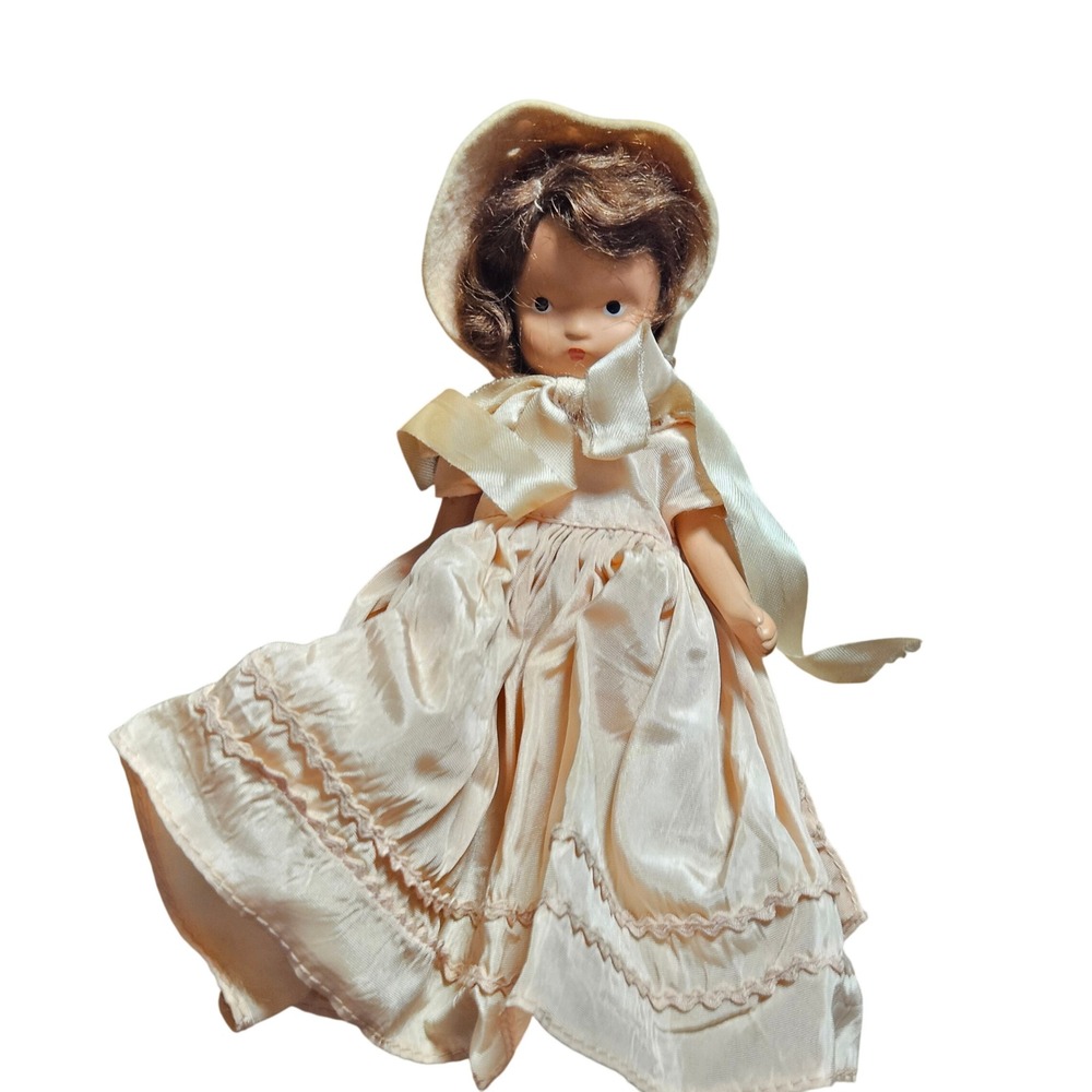Vintage 40s 50s Nancy Ann Little Miss Sweet Storybook Bisque Doll 6" Cottagecore